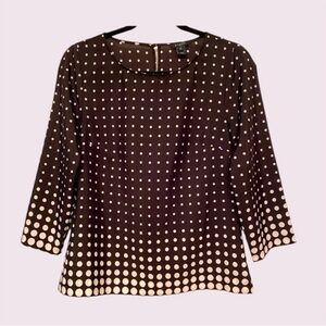 J. Crew Black with White Polka Dots Scoop Neck Blouse - Xsmall